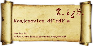 Krajcsovics Ádám névjegykártya