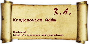 Krajcsovics Ádám névjegykártya