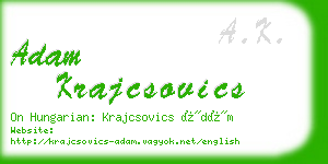 adam krajcsovics business card